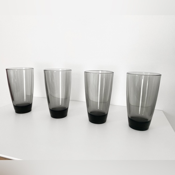 Vintage Smokey Grey Glasses - Set of 4 - Picture 3 of 8